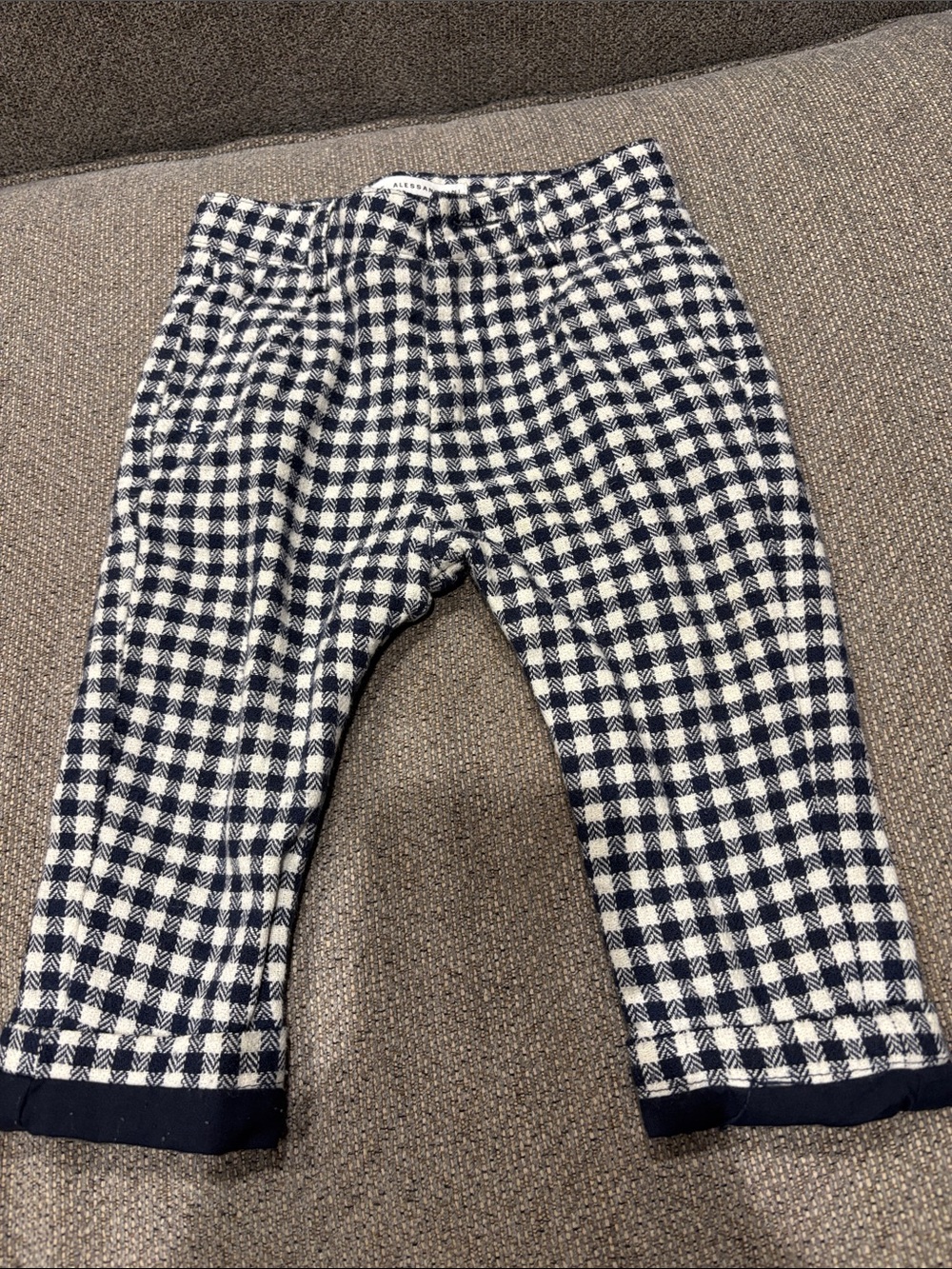 Daniele Alessandrini Navy & White Gingham Kids Pants